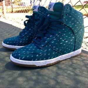 NEW Nike Dunk Sky Hi Print Wedge Sneakers